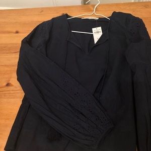 Abercrombie & Fitch navy linen top NWT size xs